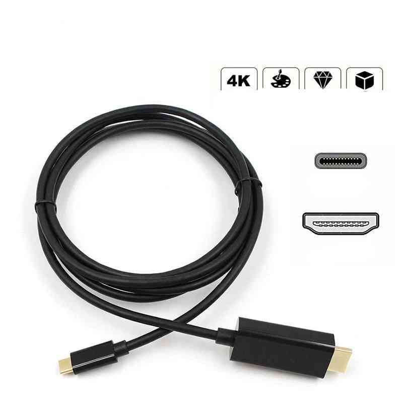 Usb3.1 type c hdmi cable 4k to tv hdtv projector cable wire line adapter for macbook / samsung galaxy s10 / s10e / s9 / s8 plus