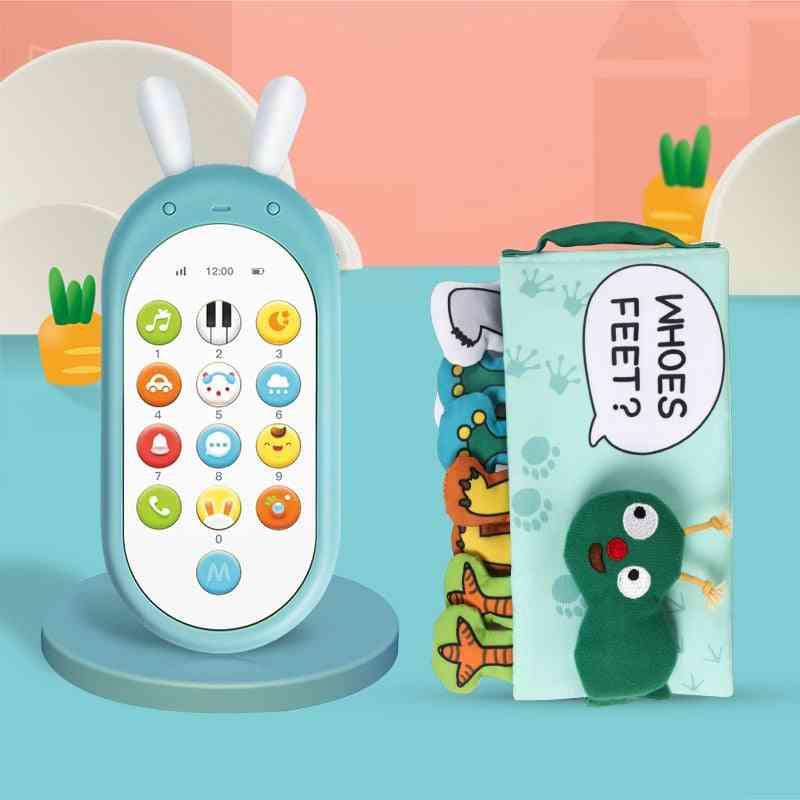 Giocattolo del telefono cellulare per i bambini - giocattolo educativo precoce del telefono mobile, macchina di apprendimento cinese / inglese - blu