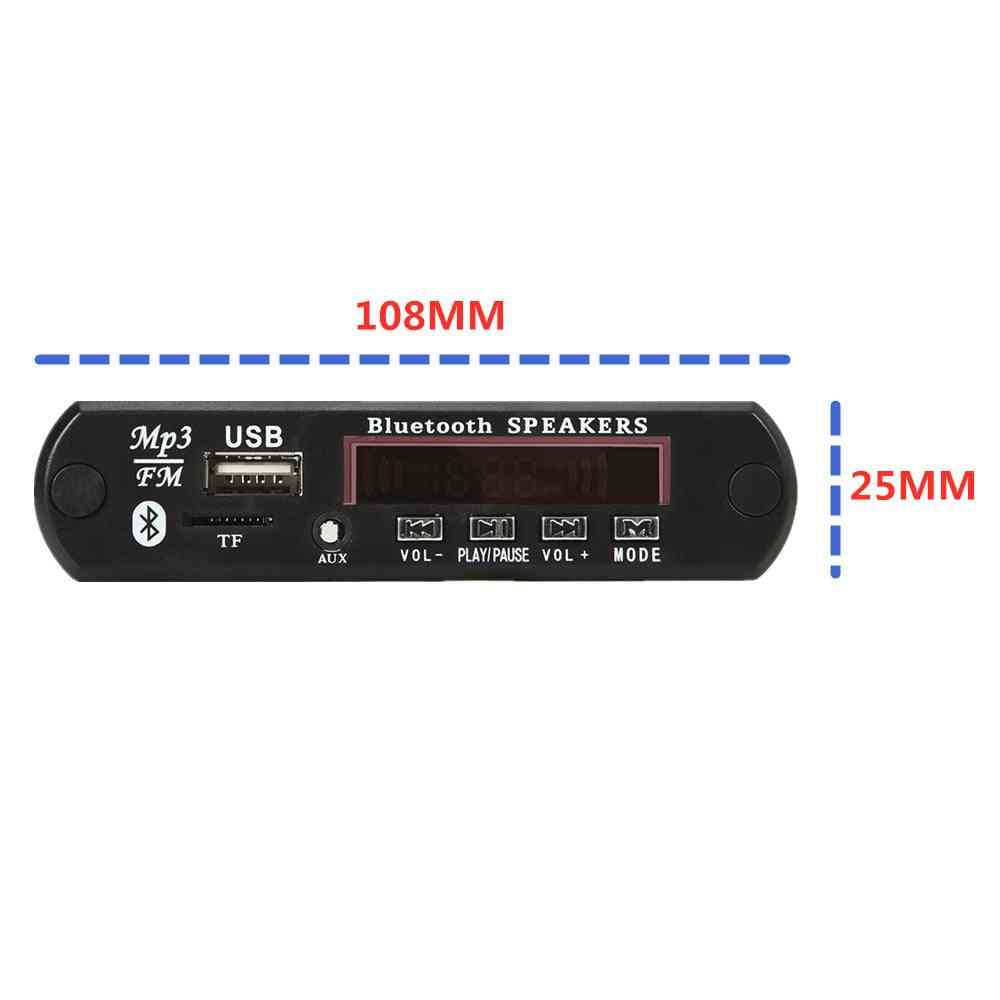 2 * 3W lecteur MP3 enregistrement voiture USB Bluetooth5.0 module de carte décodeur mp3 intégré mains libres avec télécommande USB FM AUX Radio