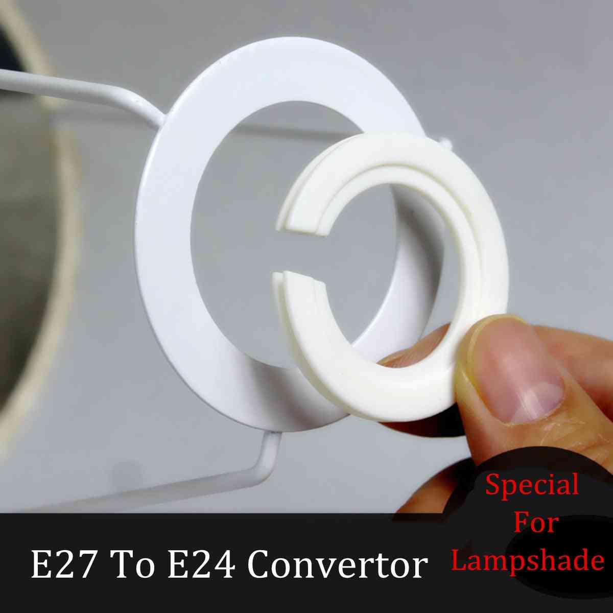 E27 konvertera till e14, lampskärmslampa, fixera ringadapterbricka för omvandlare lampskärmfäste (vit)