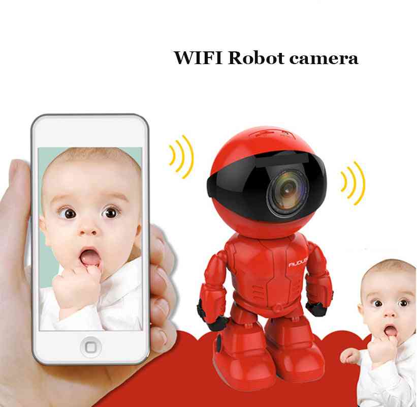 Wireless Red-robot Wifi-camera Ip/p2p Cctv Baby Cam  Monitor, Surveillance Hd H.264130mp Lens Ir Night Vision For Android/ios