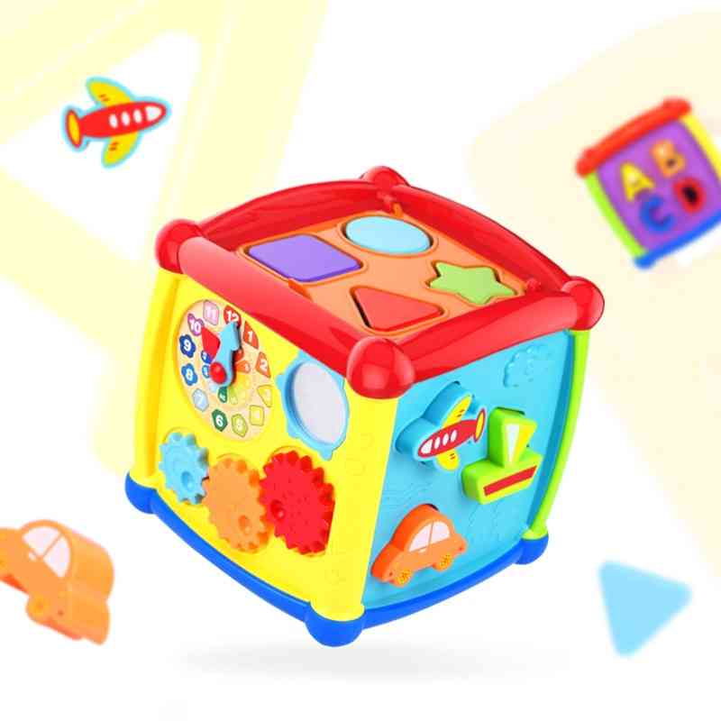 Multifunctional Musical Toddler Baby Box, Music Piano Cube Geometric Blocks Sorting Educational