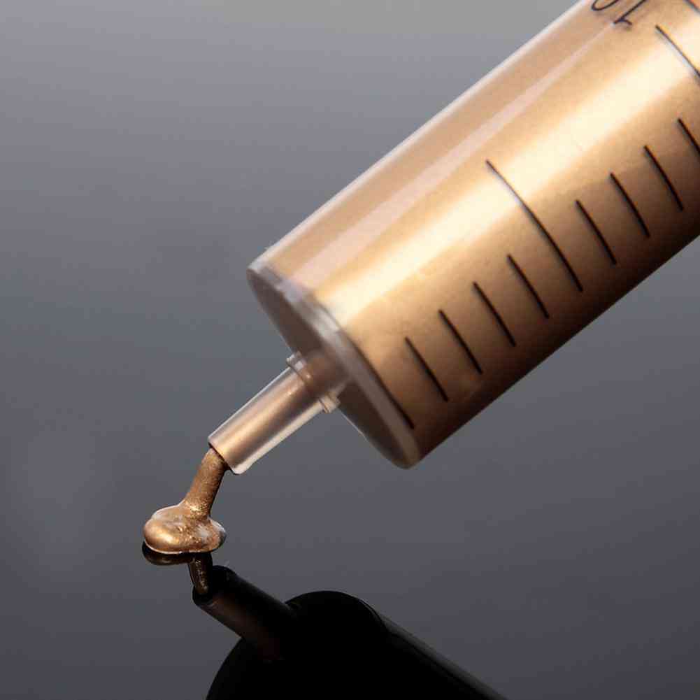 Zlatá injekčná striekačka na tepelné mazanie zo silikónu