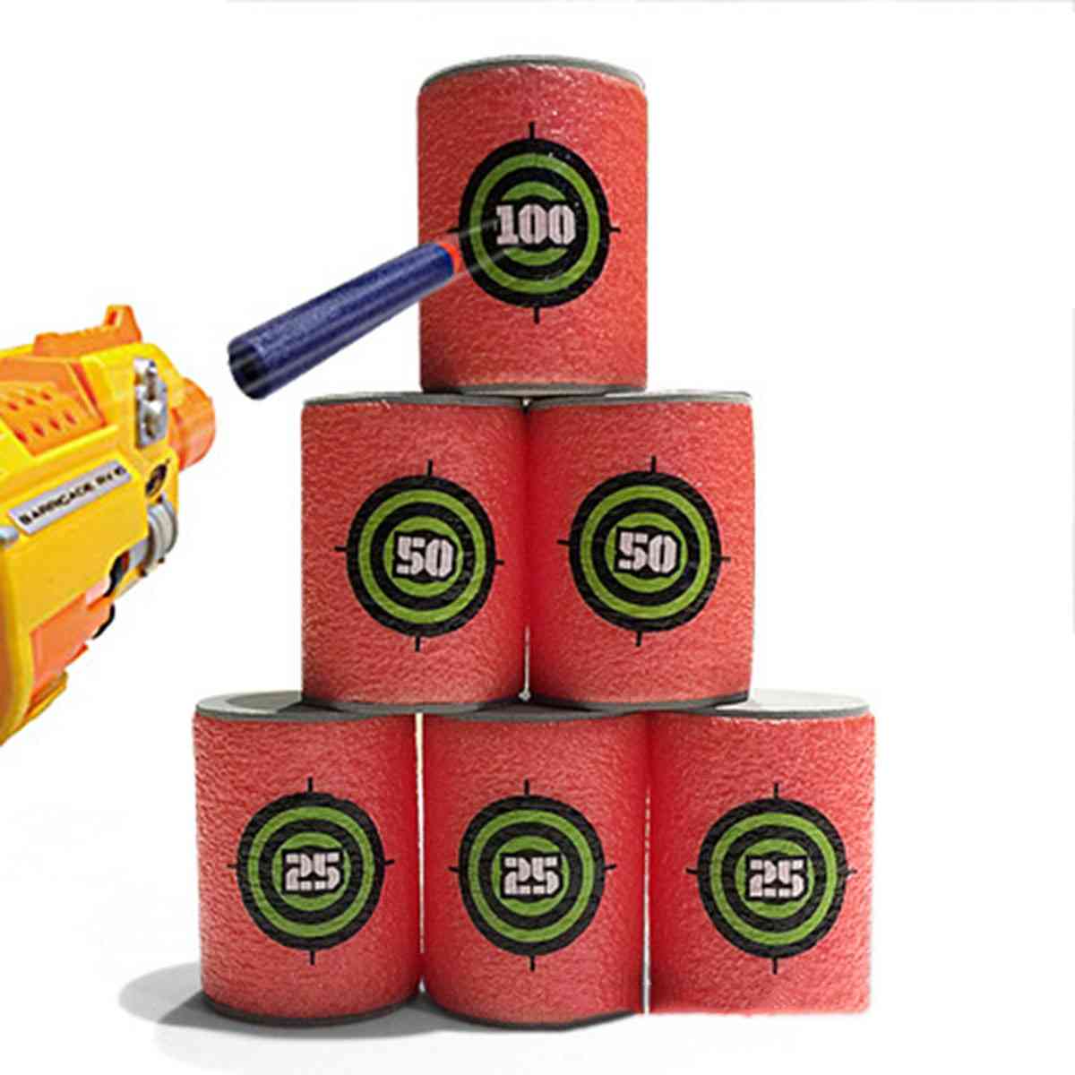 Foam Drink Bottle Bullet Training Supplies Toy - Targets Shot Dart Nerf Set (6pcs)