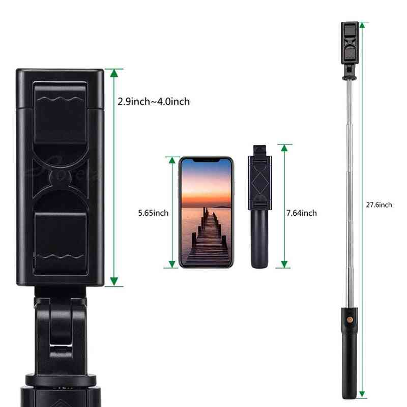 Bezprzewodowy selfie stick 3 w 1 z bluetooth, składany mini statyw z możliwością rozbudowy monopod z pilotem do iphone ios android