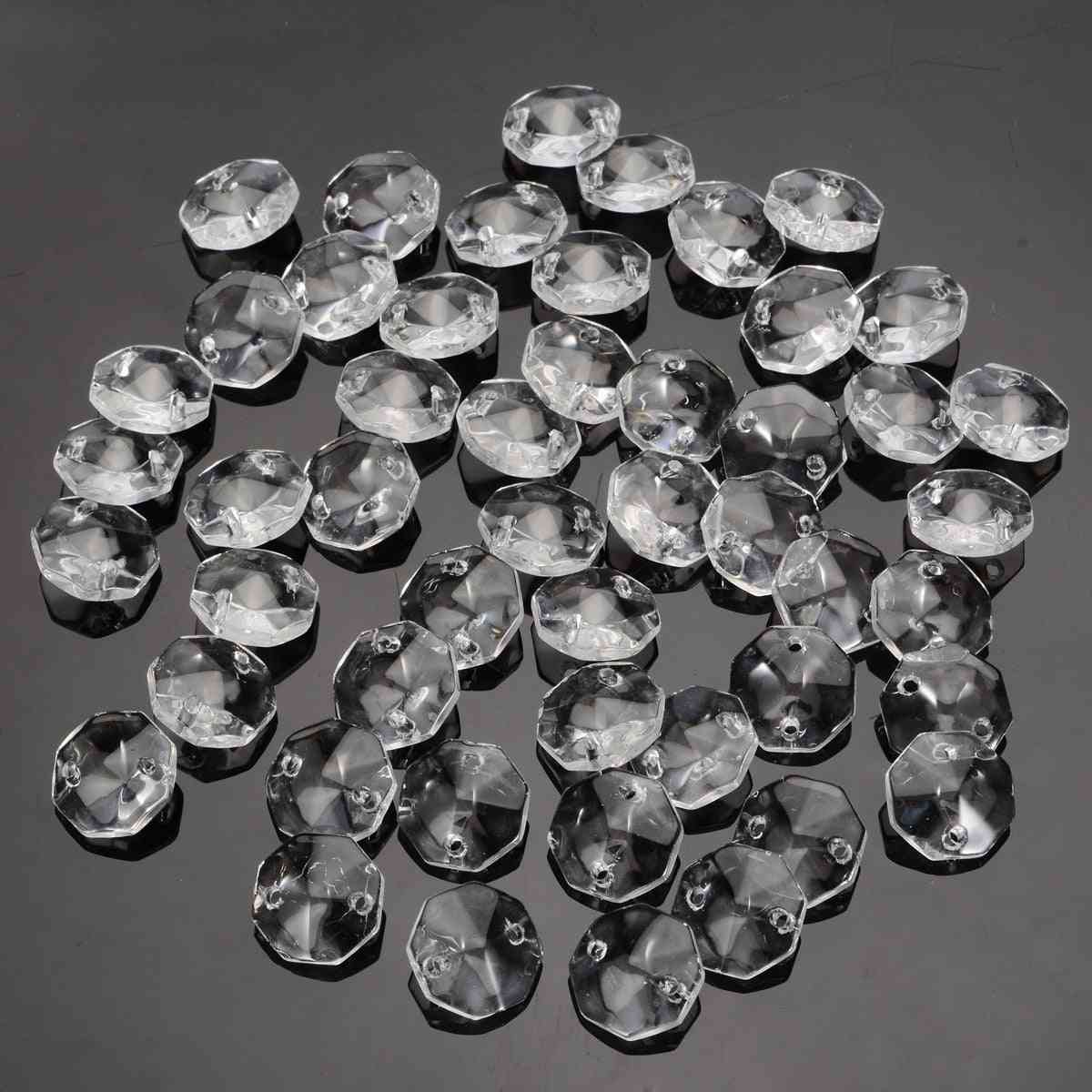 Prismor av glaskristall klara åttkantiga pärlor hängande ljuskronor för lampdekorationer