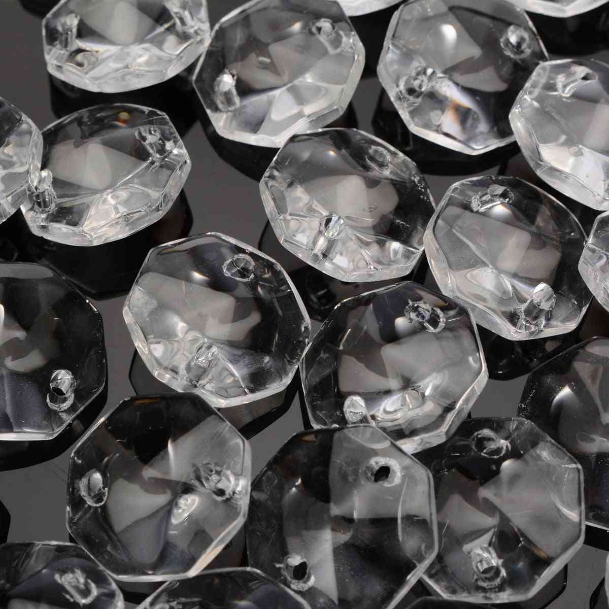 стъклени кристални призми, полилеи с прозрачни осмоъгълни мъниста