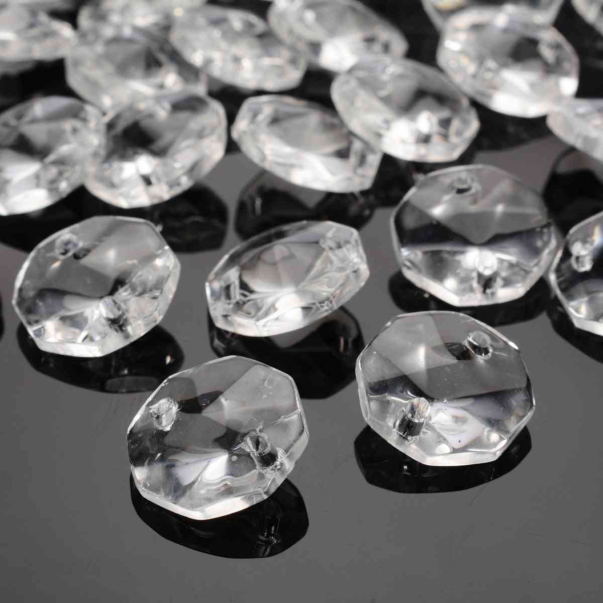 Prismor av glaskristall klara åttkantiga pärlor hängande ljuskronor för lampdekorationer