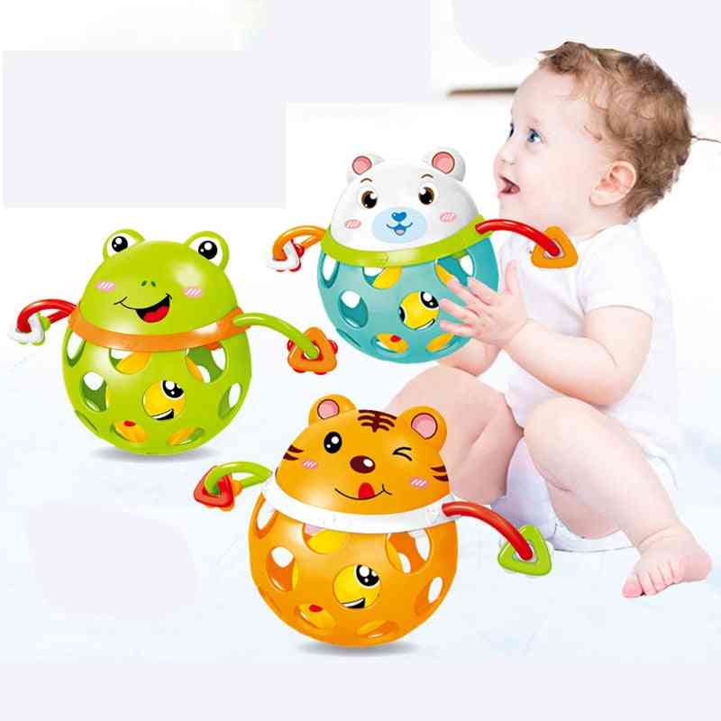 Baby Rattles Toy Cars Soft Plastic Teether Early Educational Hand Bell Baby