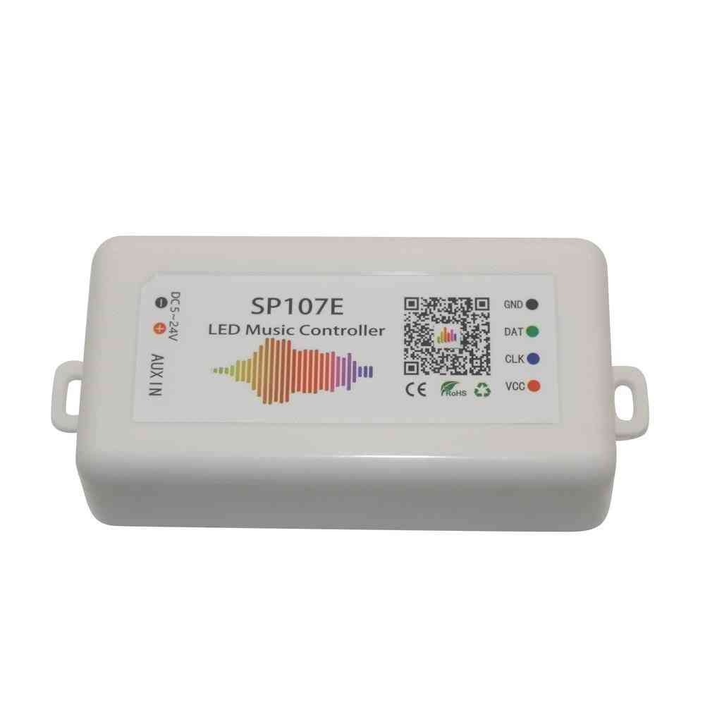 Sp107e dc5v-24v bluetooth music led controller, control rgb spi por aplicación de teléfono para 2812 2811 1903 cinta de luz de tira led