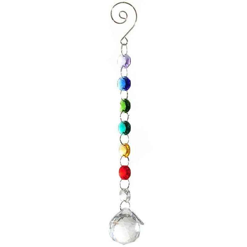 Regenboog kleur - kristallen bol suncatcher prisma hanger, glaskunst slinger voor veelkleurig bruiloft decor 23 cm lang