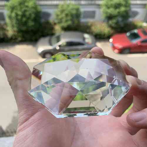 Suncatcher Octagon Disc Faceted Glass - Art Crystal Prism Chandelier Hole, Diy Pendant Hanging Ornament Lamp