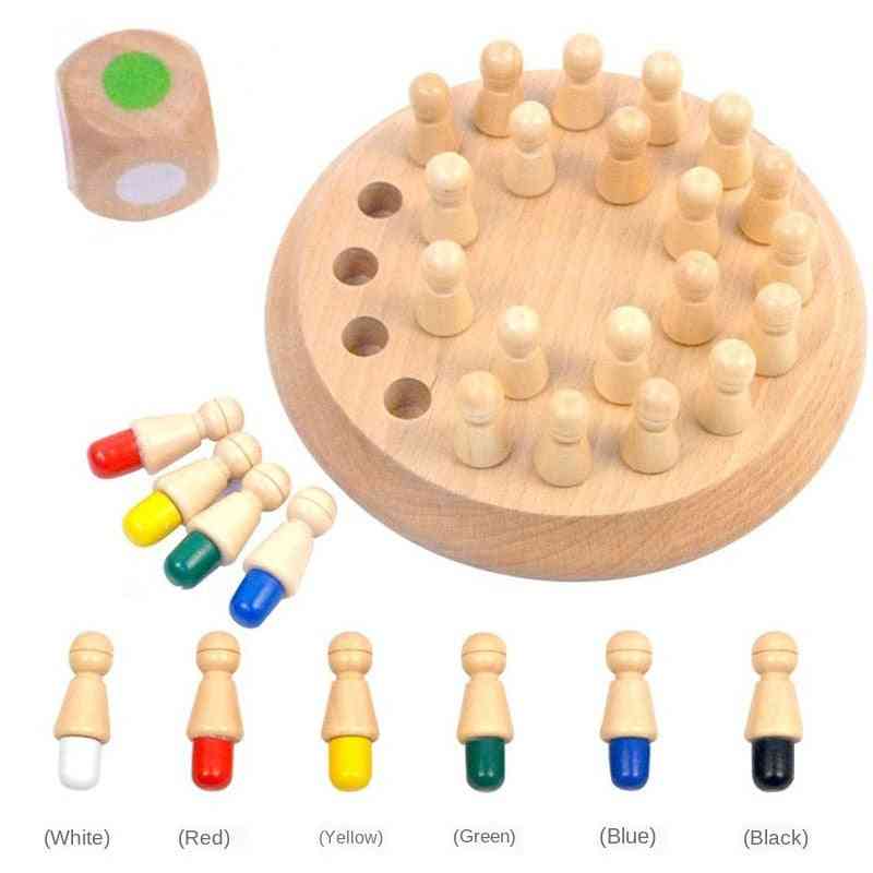 Drevená logická spoločenská hra - farebná šachová figúrka