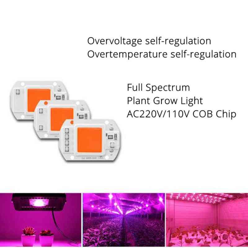 Led cob volledige spectrum chip 20w 30w 50w ac220v / 110v plant licht groeien led