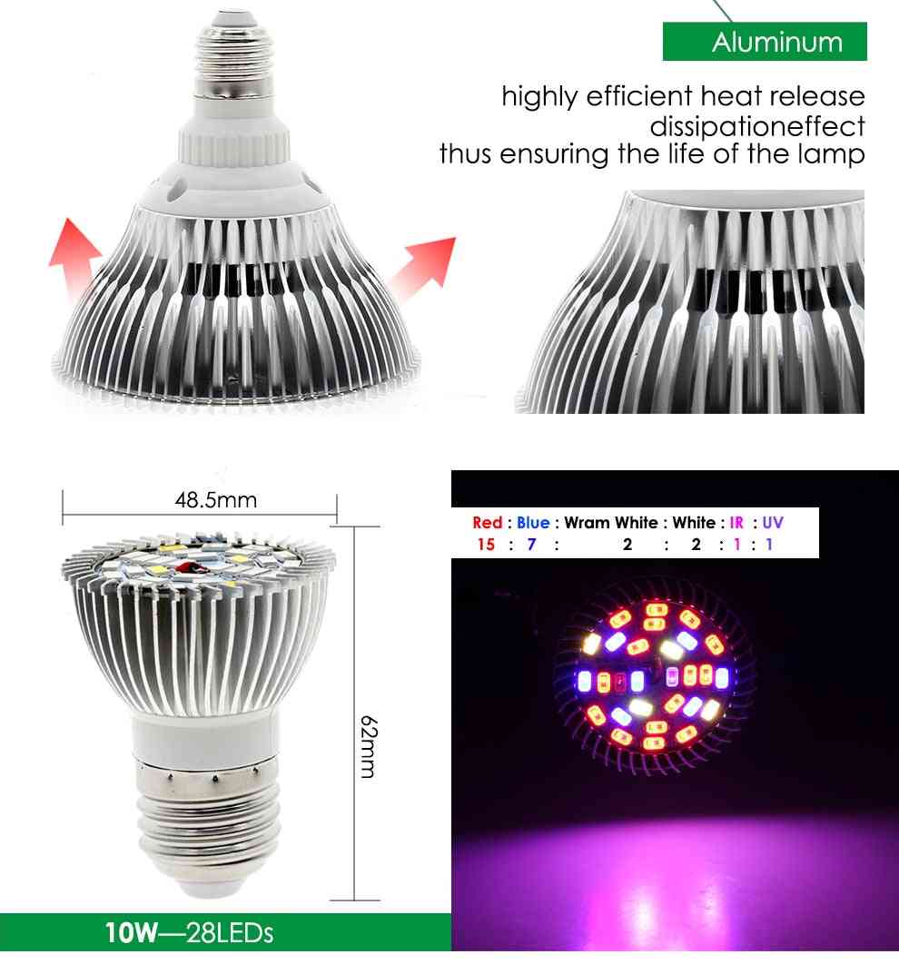 Full Spectrum E27 Led Grow Light - Uv Ir Lamp