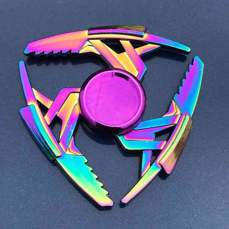 Nuovo giocattolo arcobaleno in metallo spinner a mano giocattolo ninja fidget electroplate ibrido per bambini