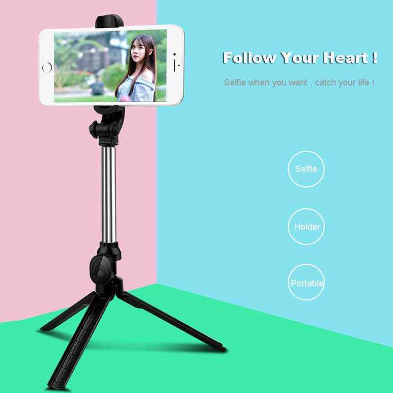 Trådlöst bluetooth selfie stick stativ med fjärrkontroll för iPhone huawei ios android mobil monopod slutare