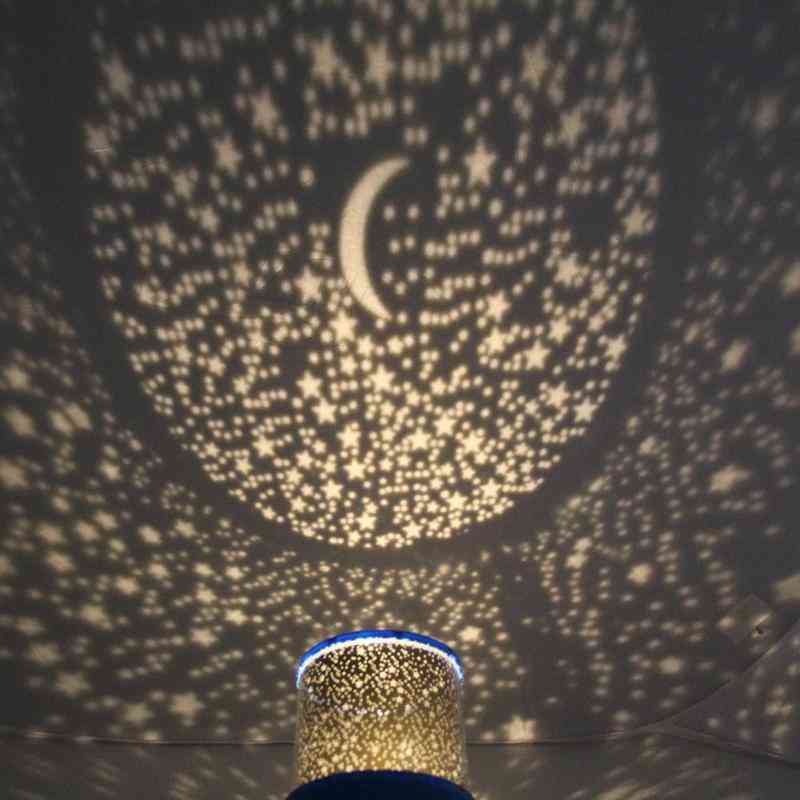 Romantická led projektorová lampa s hvězdnou noční oblohou