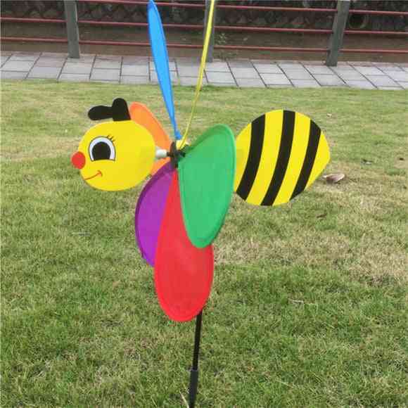 Färgglada 3d insekt, stora djur bi, nyckelpiga väderkvarn - trädgård utomhus klassiska leksaker -