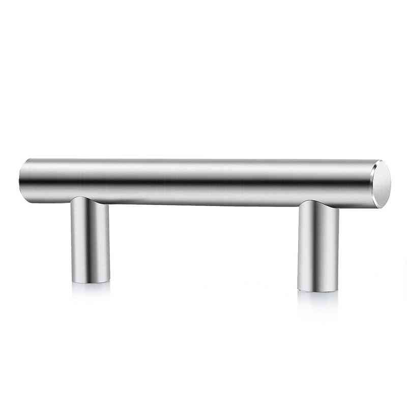 Furniture Cabinet Drawer Handles- Made Of Stainless Steel Total Width 100mm, T-handle Center 64mm (silver)