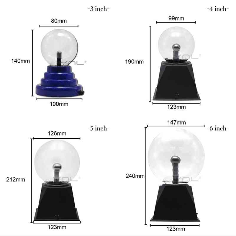 Novelty Magic Crystal Plasma Ball Touch Lamp 220v Led Night Light