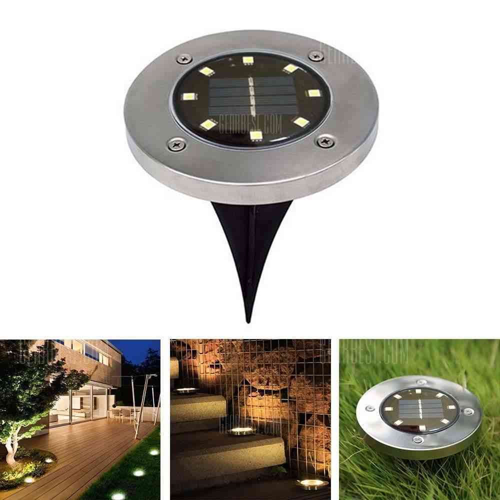 1pc 12-LED-Solarenergie vergrabenes Licht unter der Bodenlampe Außenweg Weg Garten Decking warmweißen Rasen - warmweiß