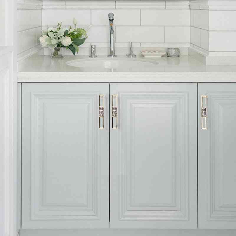 Maçaneta de armário de mármore nórdico azul puxadores de armário gaveta e guarda-roupa puxa ferragens de móveis de cozinha - 5-32 mm