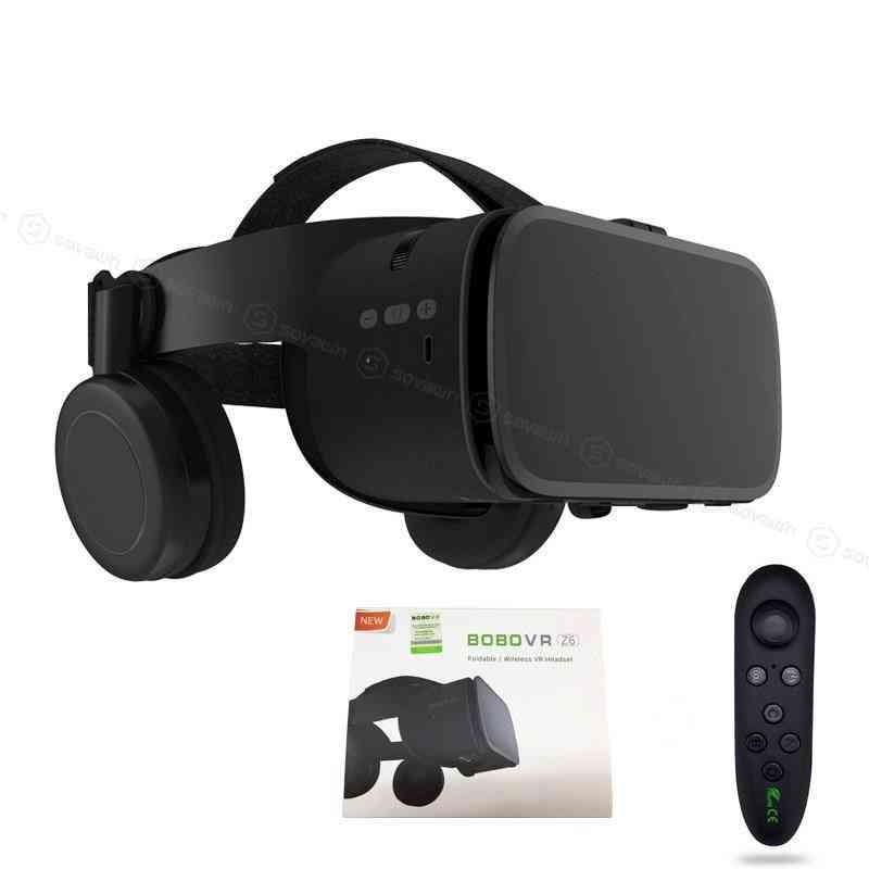 Z6 trådlös bluetooth 3d-glasögon, virtual reality för smartphone uppslukande stereo vr headset kartong för iphone / android - bara vr ingen låda