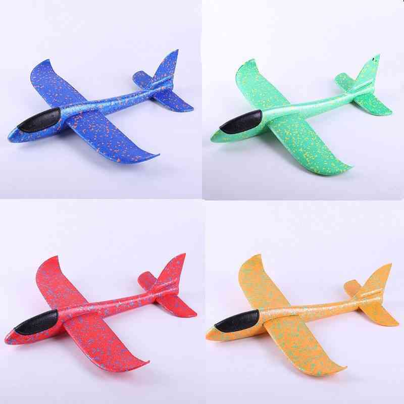 36 ~ 48 cm aeronaves de brinquedo planador voador para crianças jogo ao ar livre - lançamento de mão, brinquedos de planadores voadores de espuma aeromodelos voadores - azul 36 cm