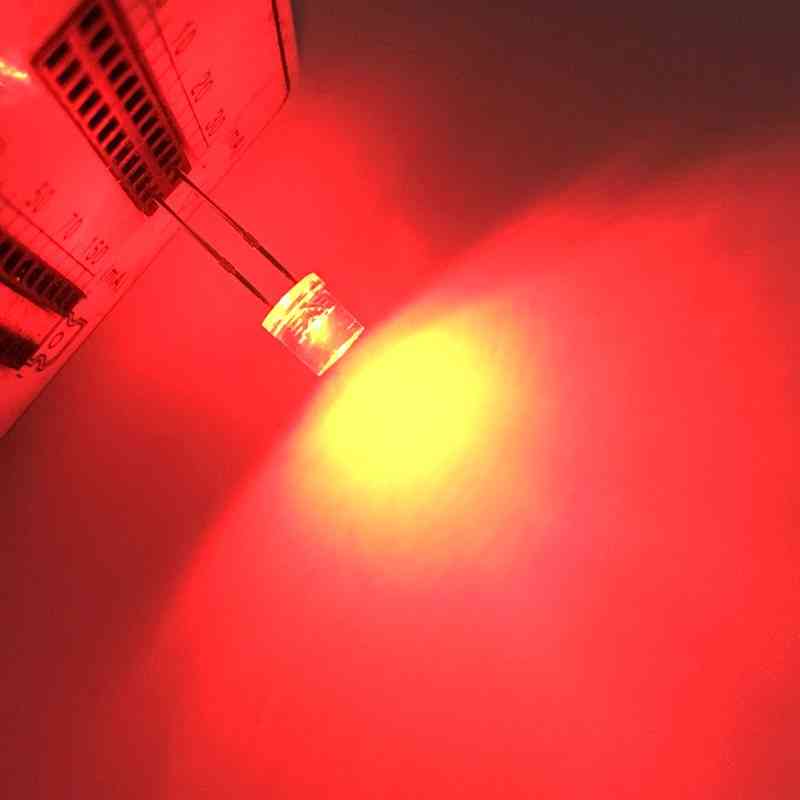 100 Stück min 5mm flache Oberseite weiß-rot - Stift-gelb-blau Weitwinkel-Lichtlampe - warmweiß