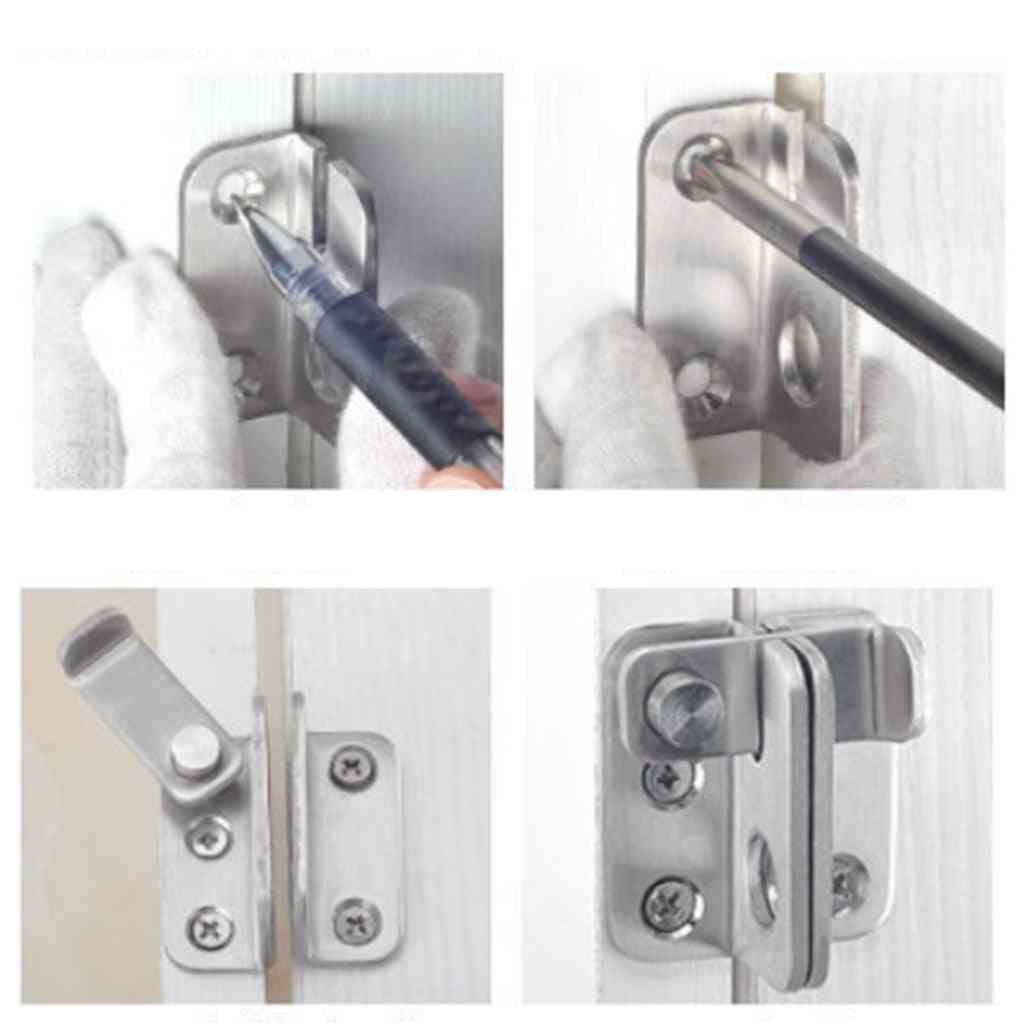 Slide Bolt Latches- Safety Door Lock From Stainless Steel With Padlock Hole