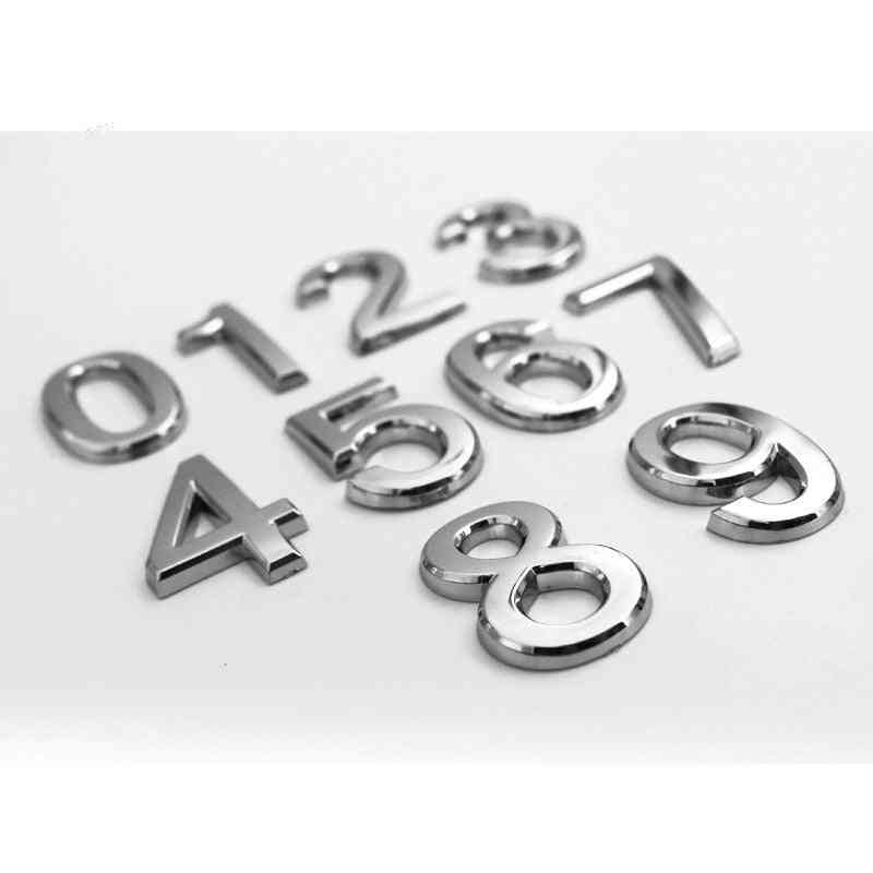 Electroplated, 3d Numeral Digits For Door Plaque, House Address, Drawer Sign