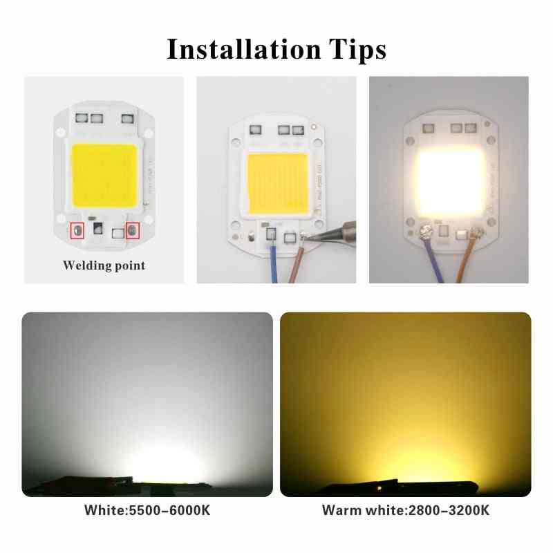 110V / 220V LED-Chip 10W / 20W / 30W / 50W Cob Chip nicht benötigt Treiber LED-Lampe Perlen für Flutlicht / Scheinwerfer Lampada DIY Beleuchtung