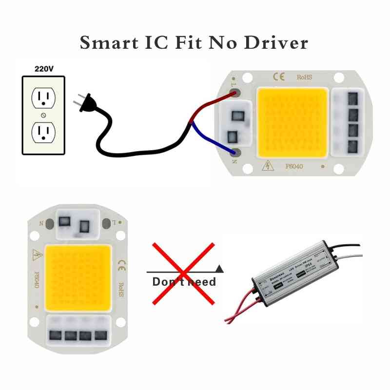 110v / 220v led-siru 10w / 20w / 30w / 50w cob-siru ei tarvitse kuljettajan led-lampun helmiä tulva- / kohdevalaisimelle lampada DIY -valaistus