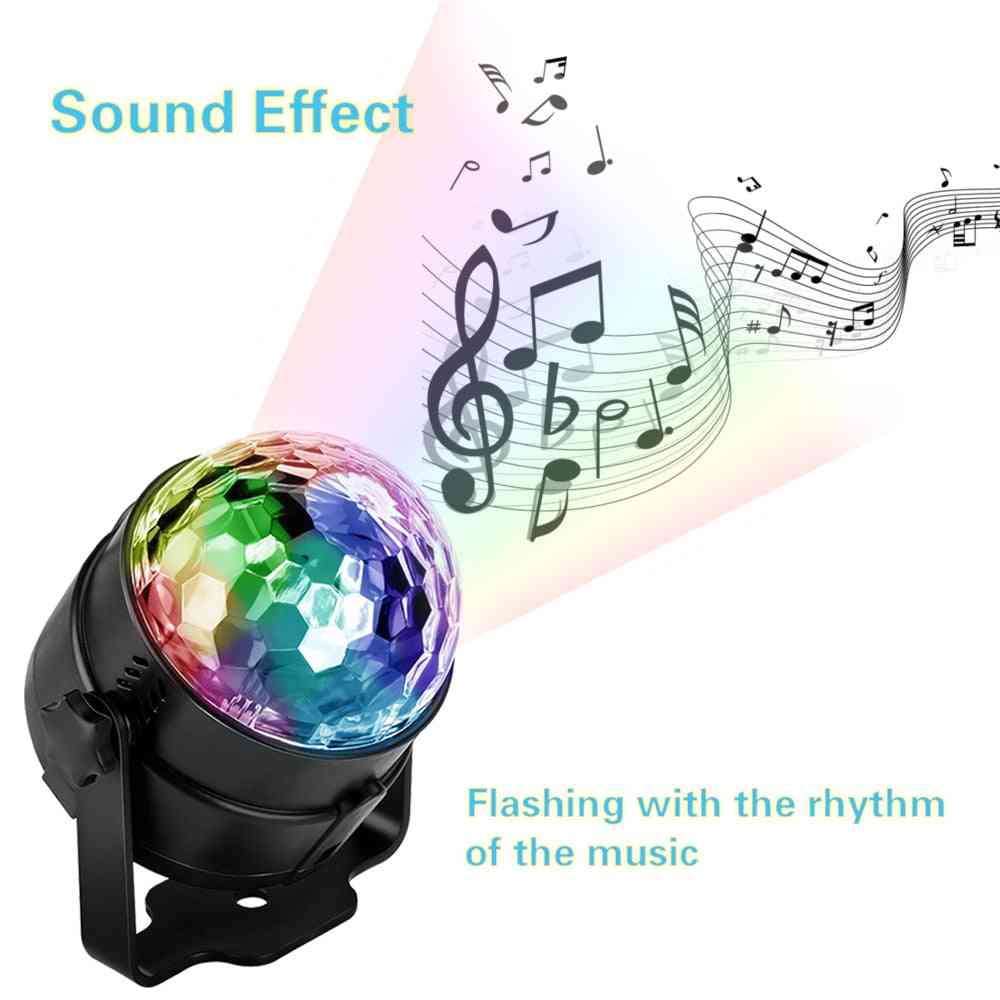 Ledet disco lys musikk lyd aktivert scene mini roterende laserprojektor julefest show effekt lampe med kontroll - EU plug