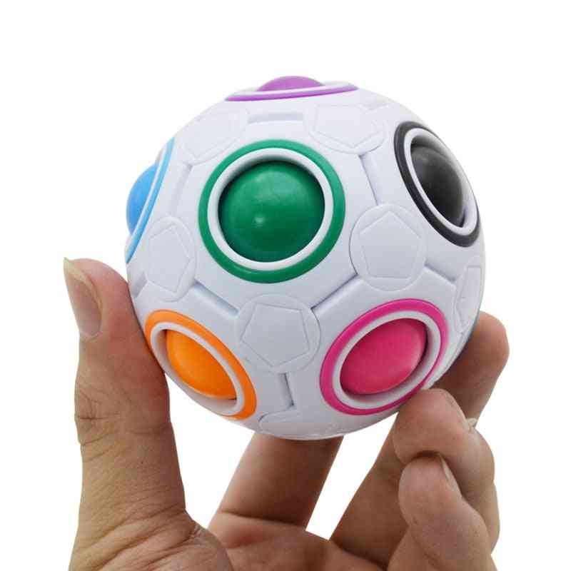 Rainbow Colors, Stress Reliever Puzzles- Portable Handheld Magic Ball Toy