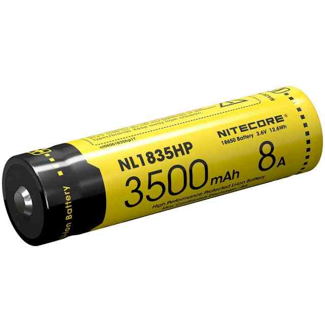 Nl1835hp High Performance 18650 3500mah 3.6v 12.6wh 8a Protected Li-ion Button Battery