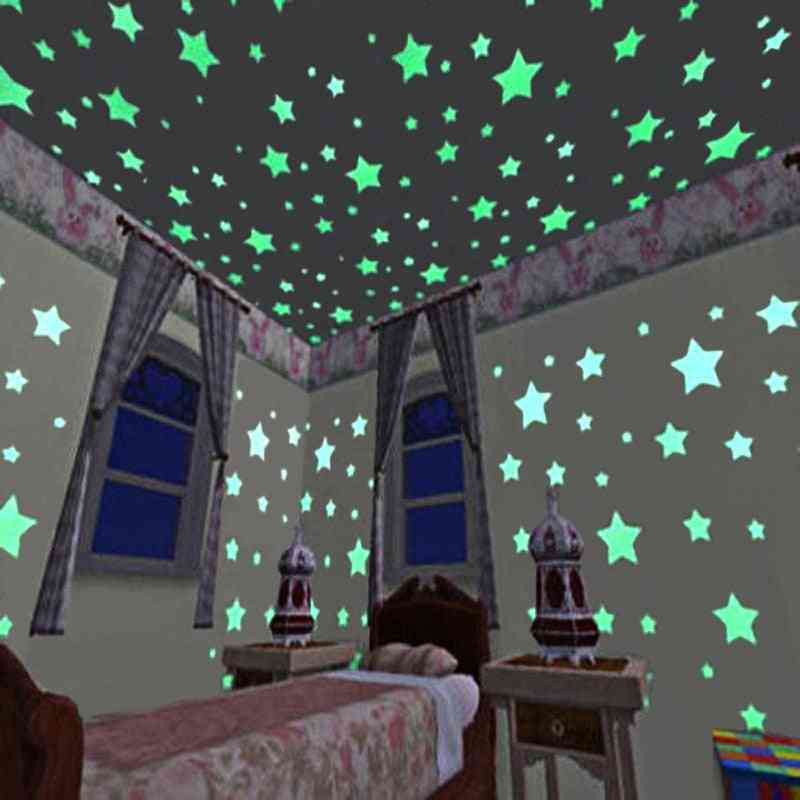 Glow In The Dark Luminous Star Stickers  Decals Bedroom Fluorescent Painting Pvc For Kids Room