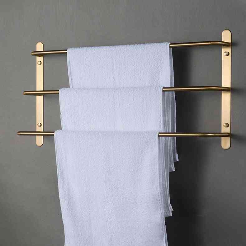 Gouden handdoekrek roestvrijstalen zelfklevende houder badkameraccessoires