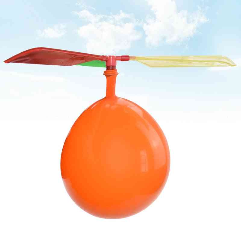 10 stks / partij grappige traditionele klassieke geluid ballon helikopter spelen vliegende speelgoed voor kinderen outdoor grappig speelgoed