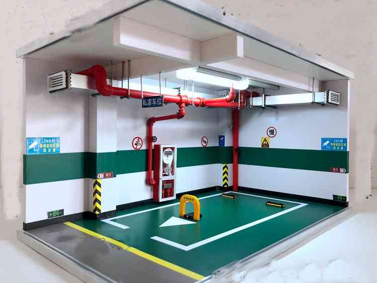 1:18 Alloy Model Car Simulation - Underground Garage Parking Space's