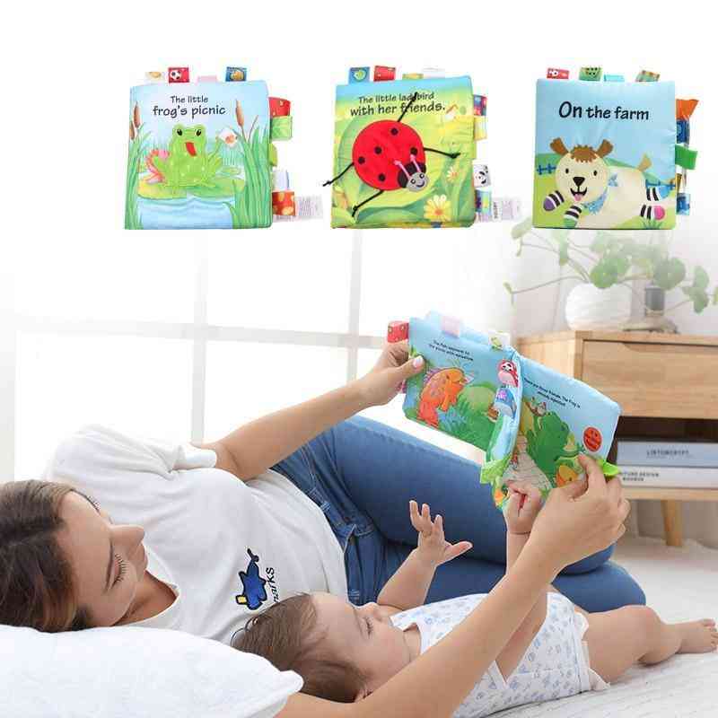 Baby Soft Cloth Books Rustle Sound - Infant Educational Stroller Rattle Crib