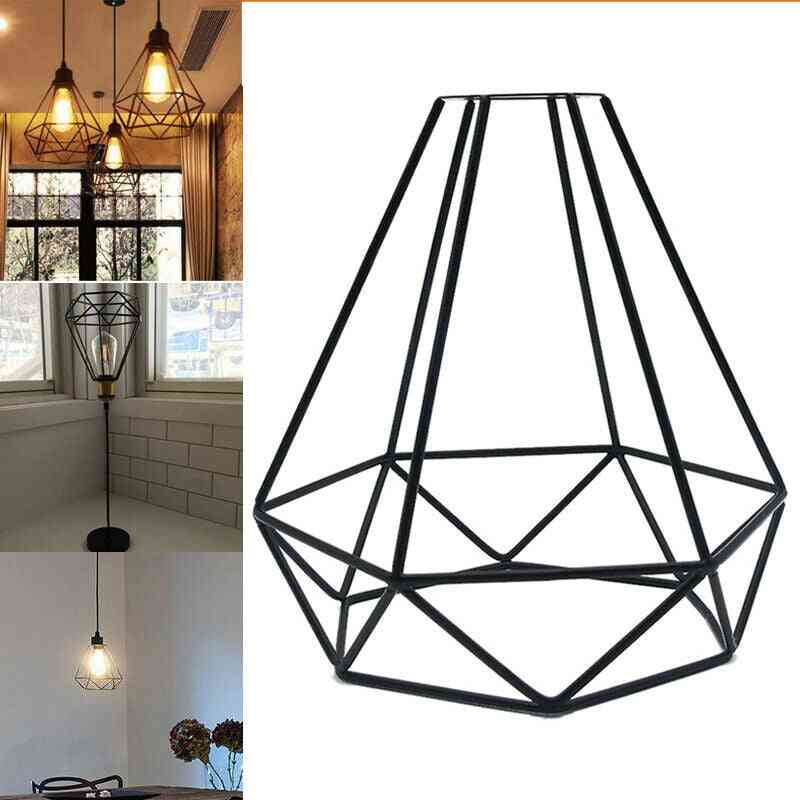1/2/3 stks moderne industriële vintage kooi, led hanglamp-vintage ijzeren kunst diamantvorm retro eetkamer / restaurant / bar lamp
