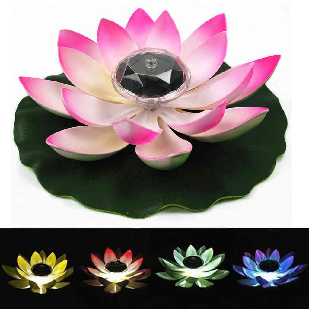 Solar Powered Led With  Flower Light -floating Fountain Pond