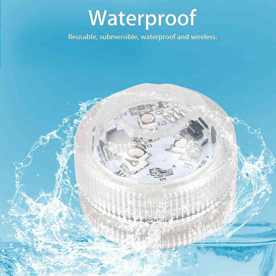 Fantastiska ledlampor, vattentätt rgb-undervattensljus för bröllopste-ljus - 1 lampa 1-kontroller
