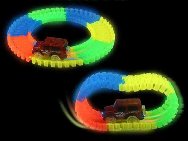 Glowing Race Track Bend Flex Flash In The Dark - Assembly Car Toy