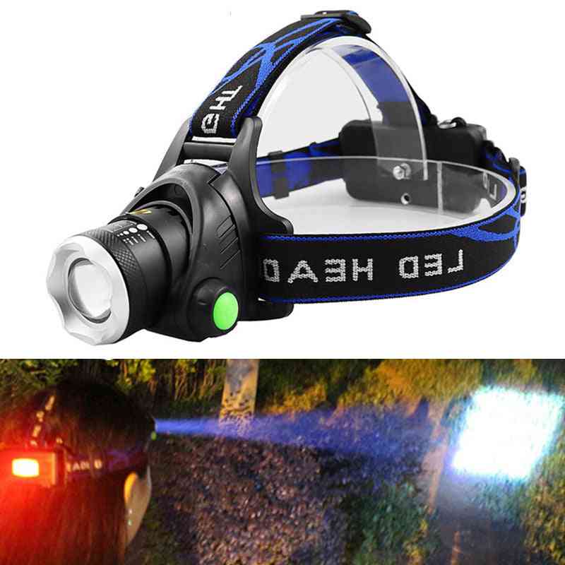Zoom portátil xml-t6 l2 v6 led lámpara de cabeza zoom pesca-faro camping faro senderismo linterna bicicleta-luz