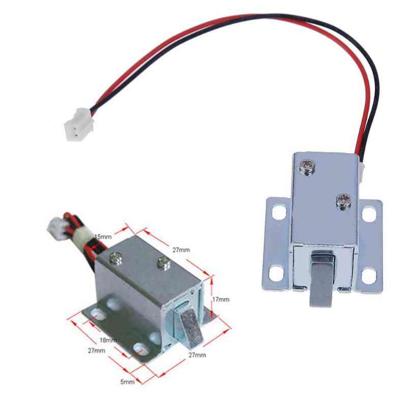 6/12v Dc Mini Solenoid Lock- Electromagnetic Electric Control Cabinet Drawer, Intelligent Auto Lock- Home Improvement