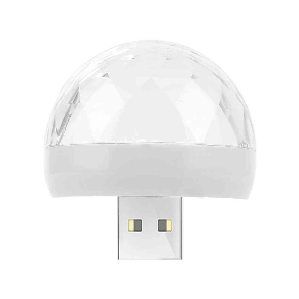 Mini USB LED Disco Stage Light Portable Family Party - Magic Ball Colorful Light - Magic Ball Blanc / Avec Adaptateur Android