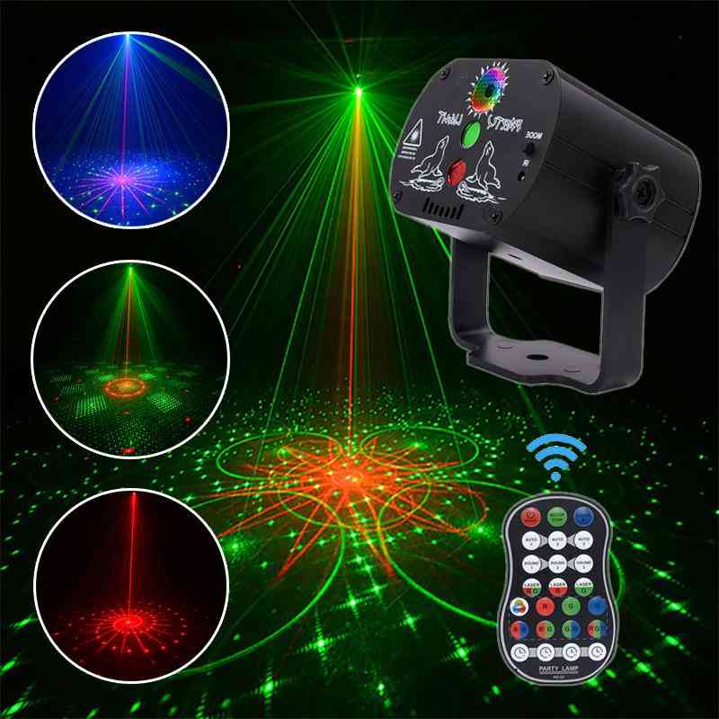 USB uppladdningsbart 60 mönster LED-laser projektor inomhus -